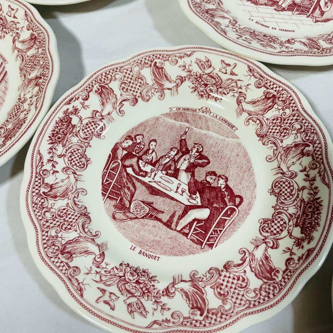 ジアン　GIEN マリアージュ プレート　6枚　フランス製　箱付き