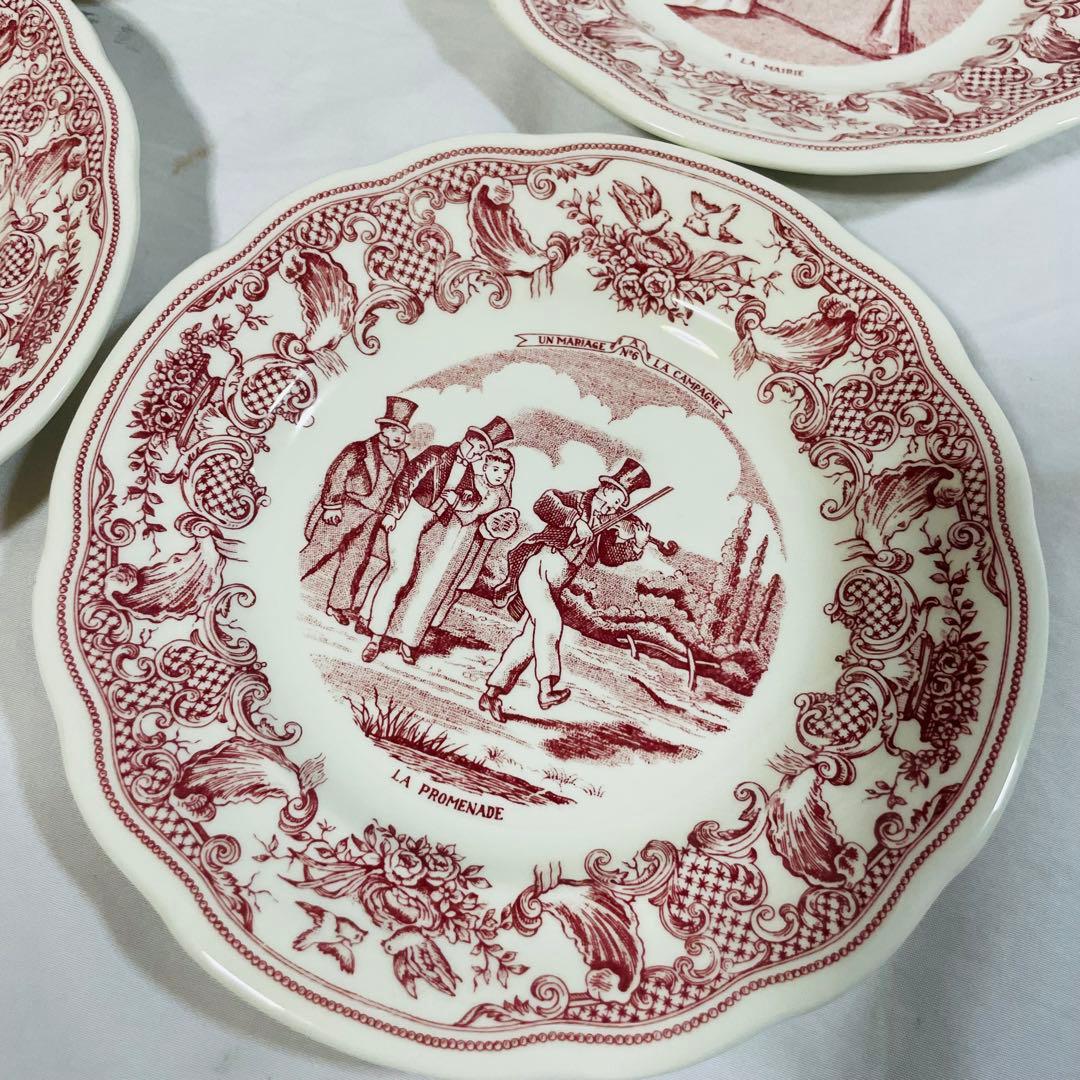 ジアン　GIEN マリアージュ プレート　6枚　フランス製　箱付き