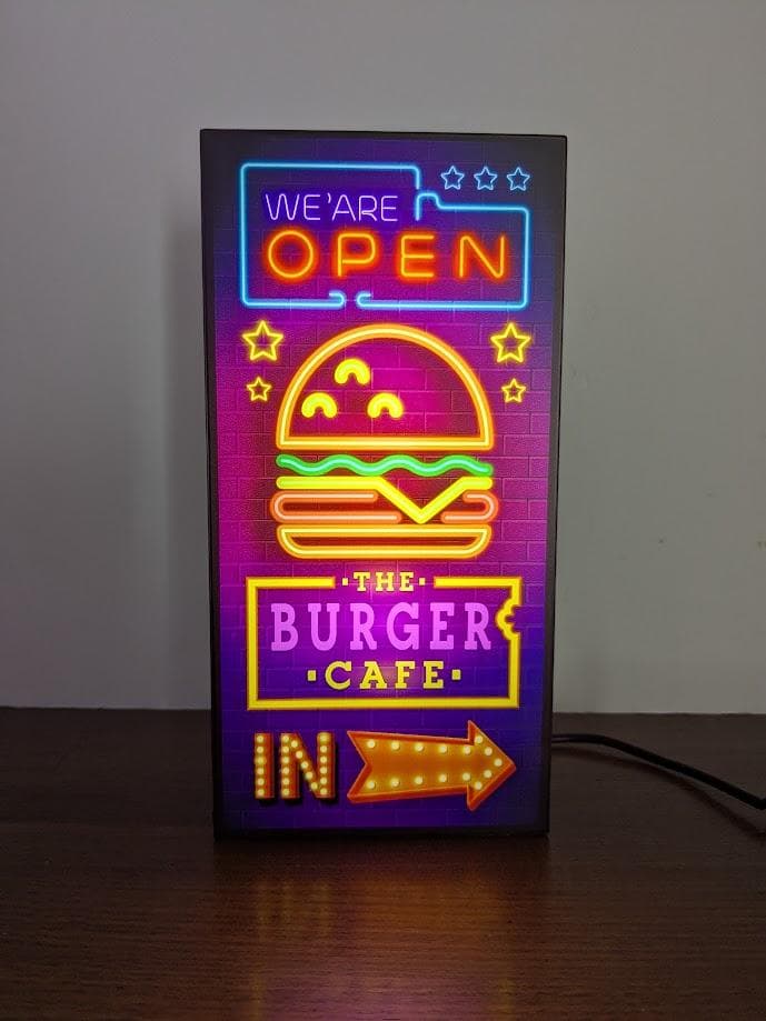 ハンバーガー カフェ ダイナー サイン 看板 置物 アメリカン雑貨 ライトBOX