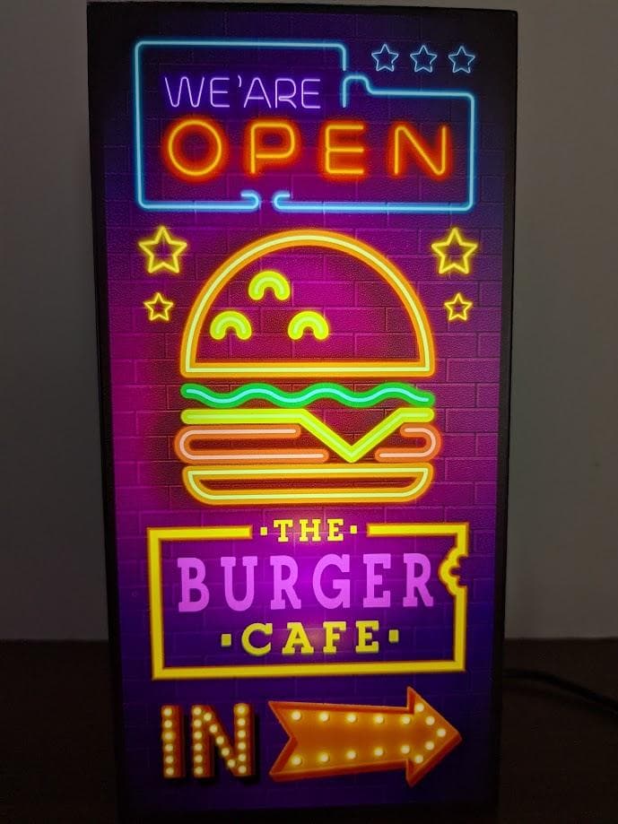 ハンバーガー カフェ ダイナー サイン 看板 置物 アメリカン雑貨 ライトBOX