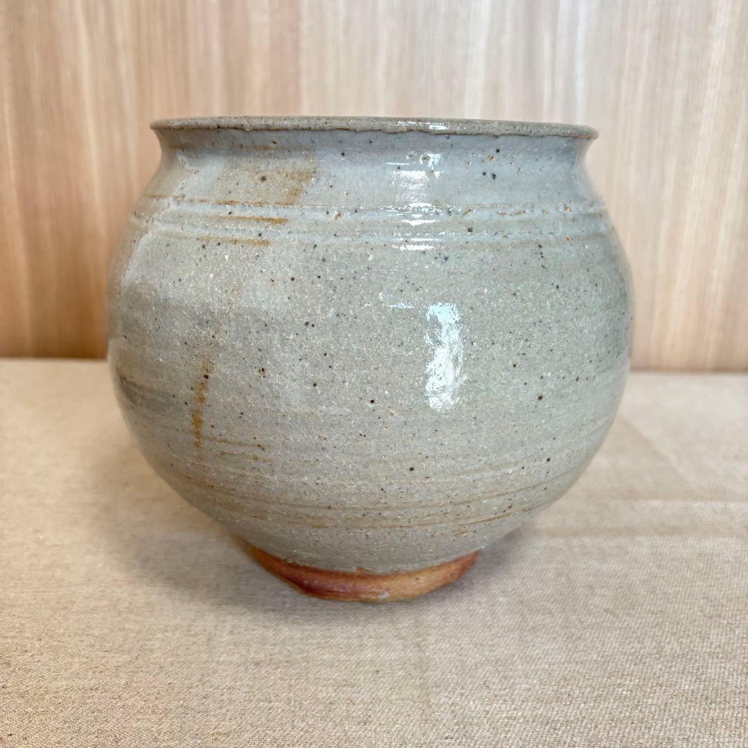 未使用★唐津焼　西岡小十　小次郎窯　壺　絵唐津　花瓶　共箱付　昭和レトロ