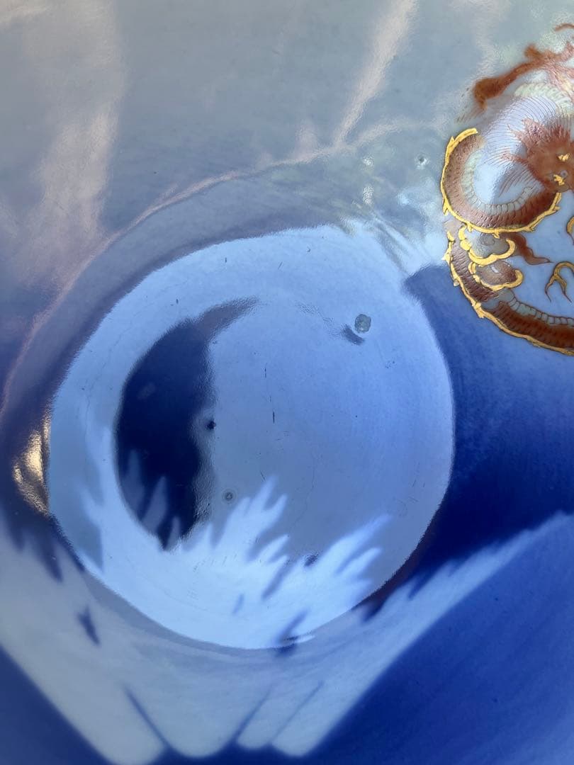 深川製磁　富士山　鉢　中鉢　6寸鉢　富士に龍　１点