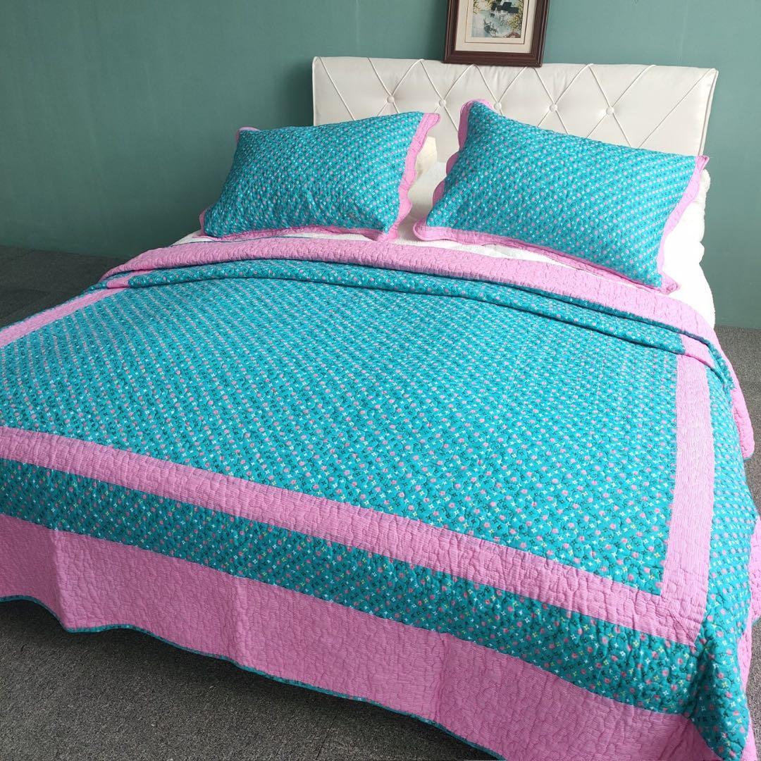 キルトベッドカバー3点セット綿マルチカバー キルティング 358