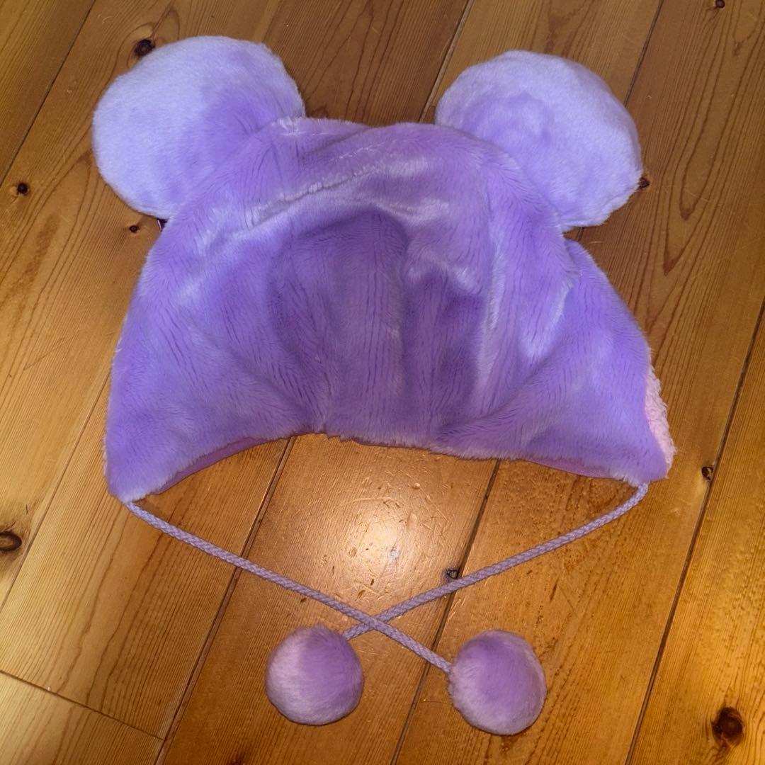 ディズニー ミニー ファンキャップ 紫 ラベンダー 帽子 リボン