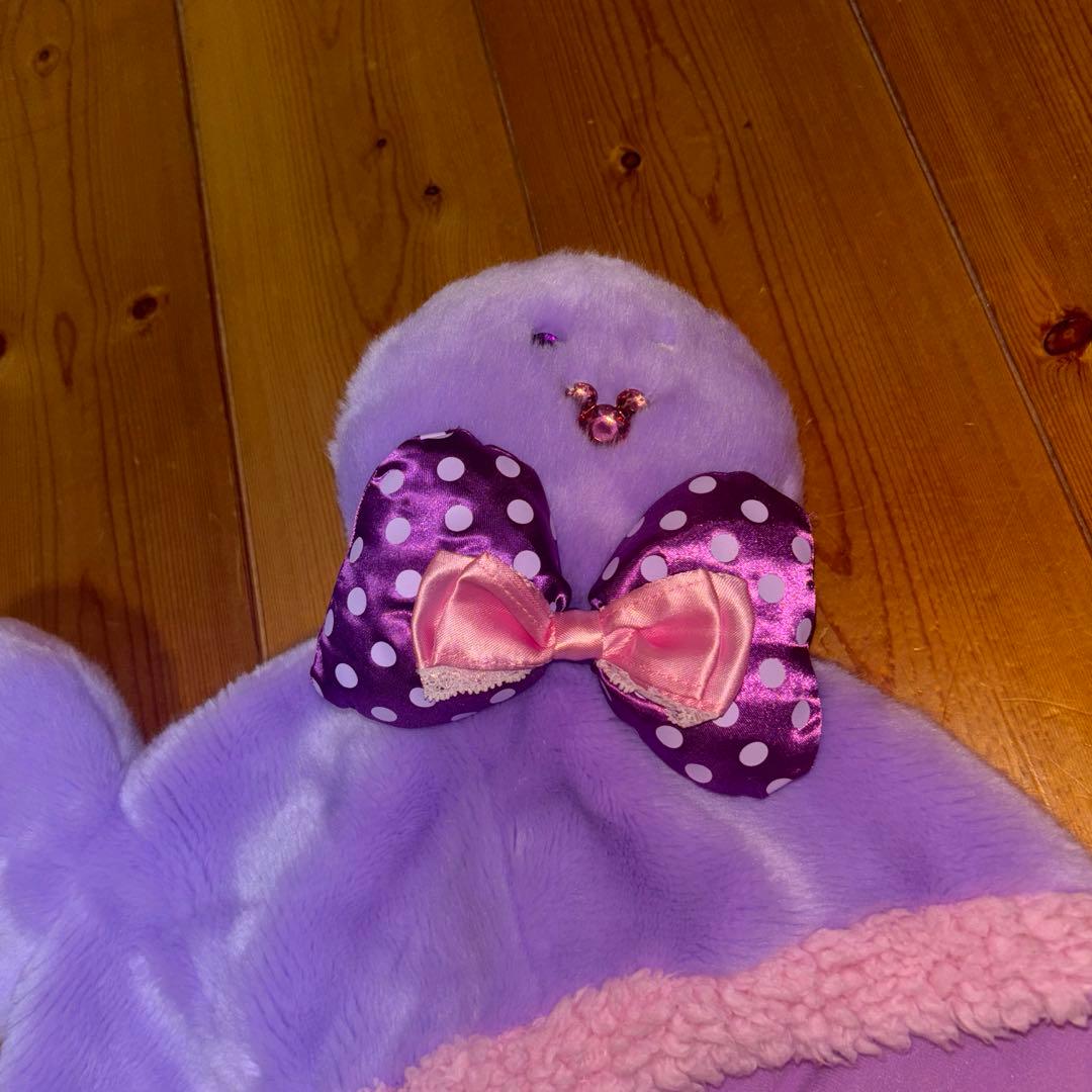 ディズニー ミニー ファンキャップ 紫 ラベンダー 帽子 リボン