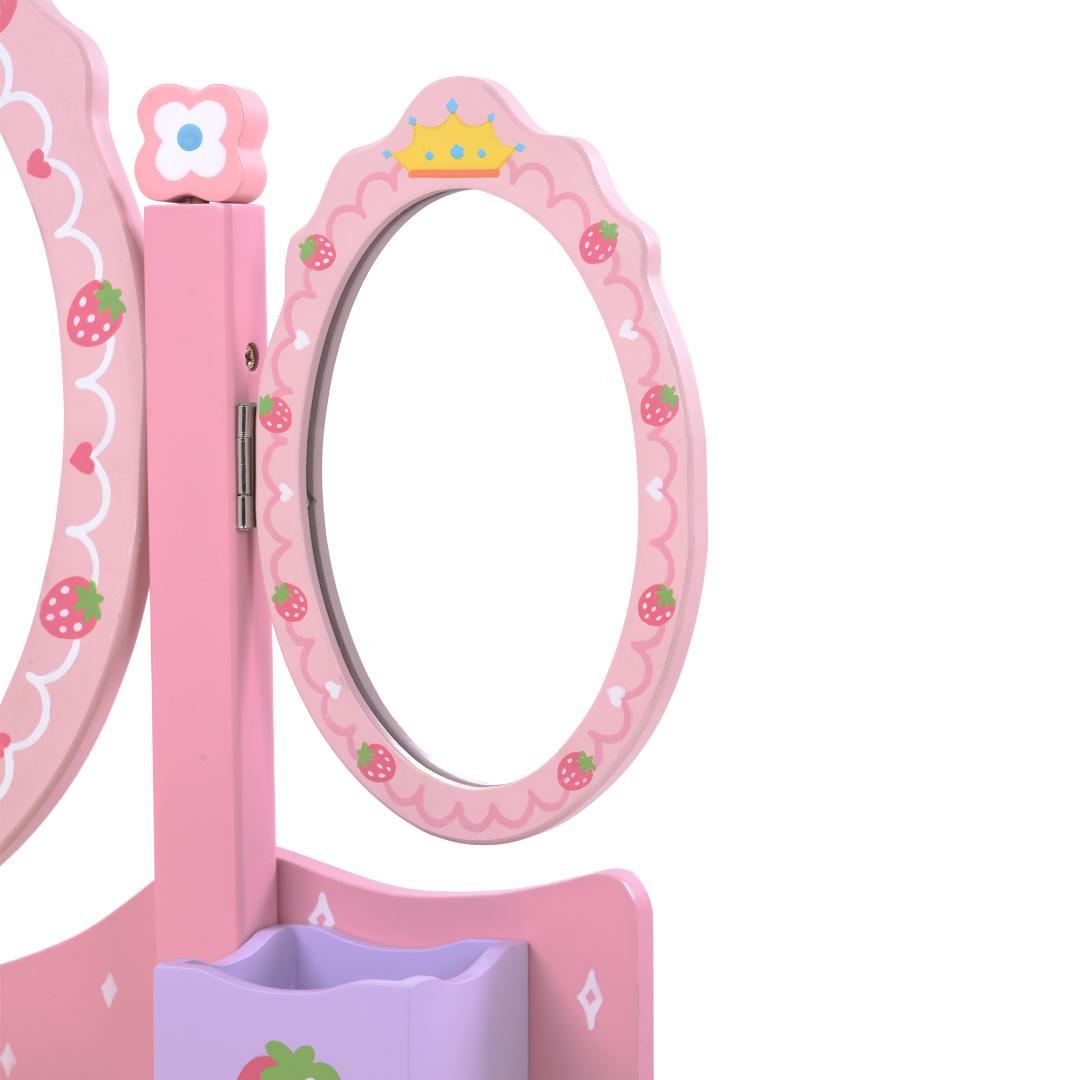 ドレッサー おままごと 姫系 可愛い 子供ドレッサー メイク台 ミラー 三面鏡