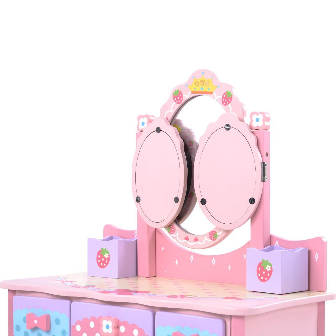 ドレッサー おままごと 姫系 可愛い 子供ドレッサー メイク台 ミラー 三面鏡