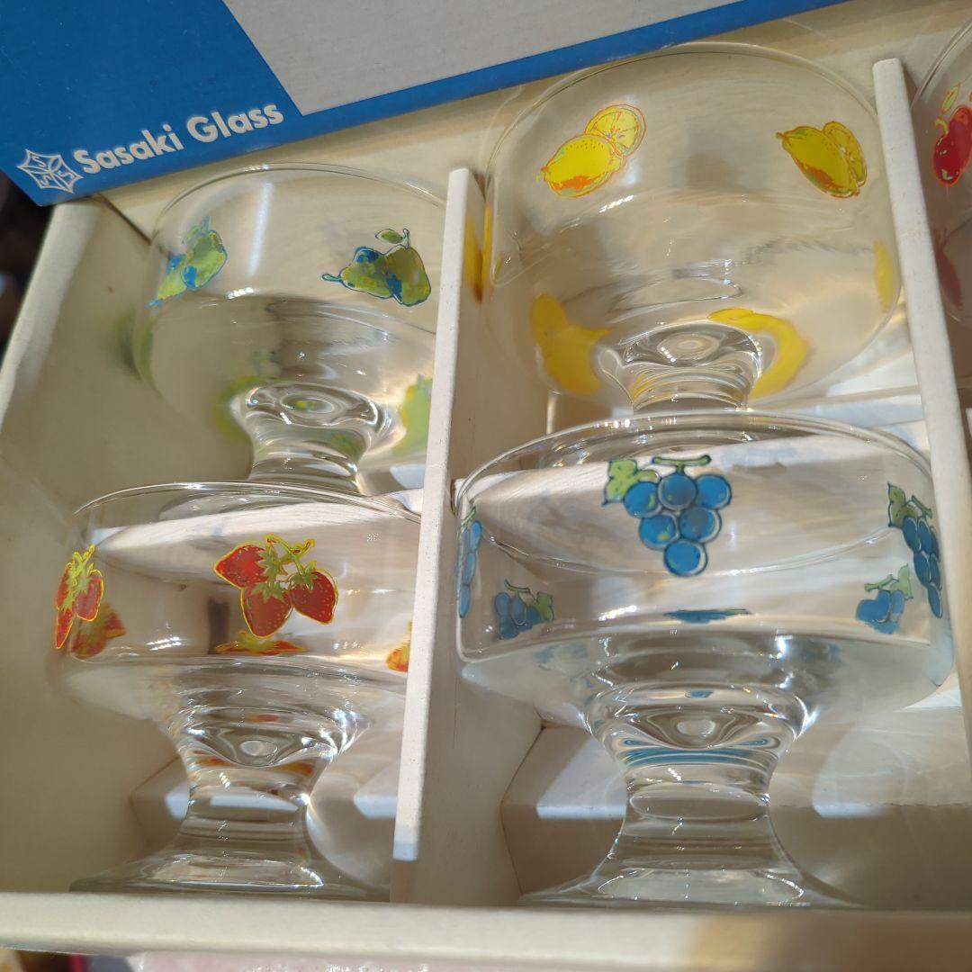 Sasaki Glass フルーツシリーズ・フルーツ柄グラス6個セット新品元箱入