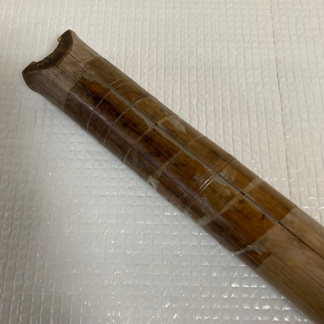 尺八 和楽器 竹製 延べ管 銘刻印入り 中継ぎ 古道具 骨董 ジャンク 現状渡し