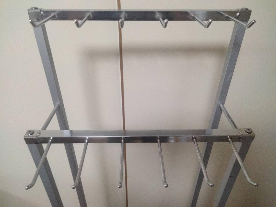 シルバー メタル ハンガーラック 店舗什器 ディスプレイスタンド キャスター付き