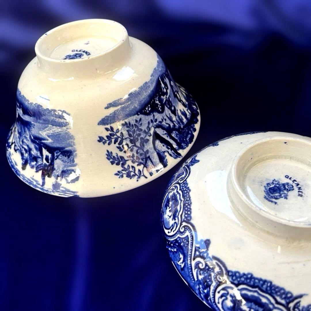 阿蘭陀焼 デルフト ペトルス・レグー窯 銅版転写 どんぶり皿　　鉢アンティーク