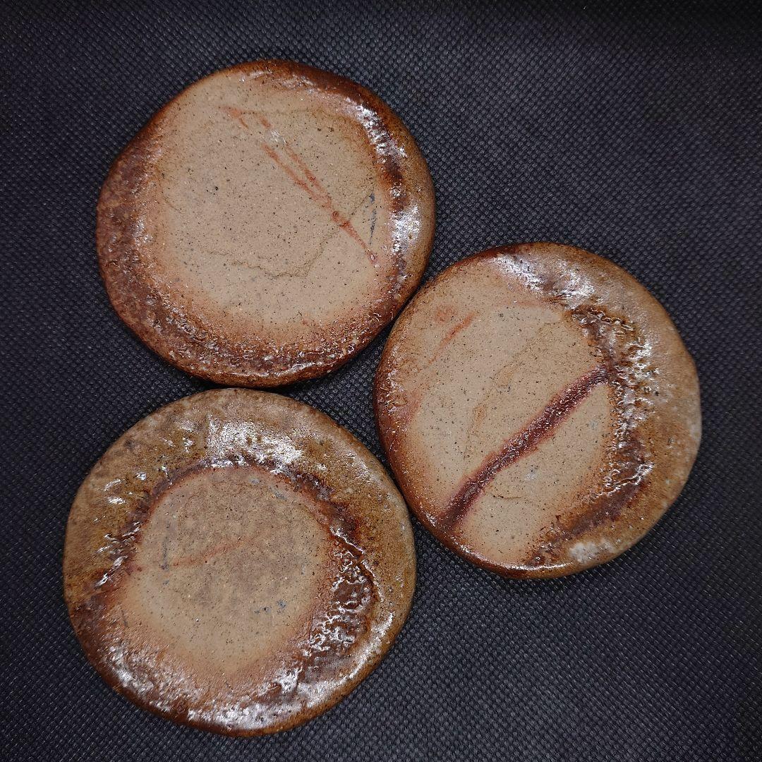 【2609】丸皿、コースターセット…備前焼