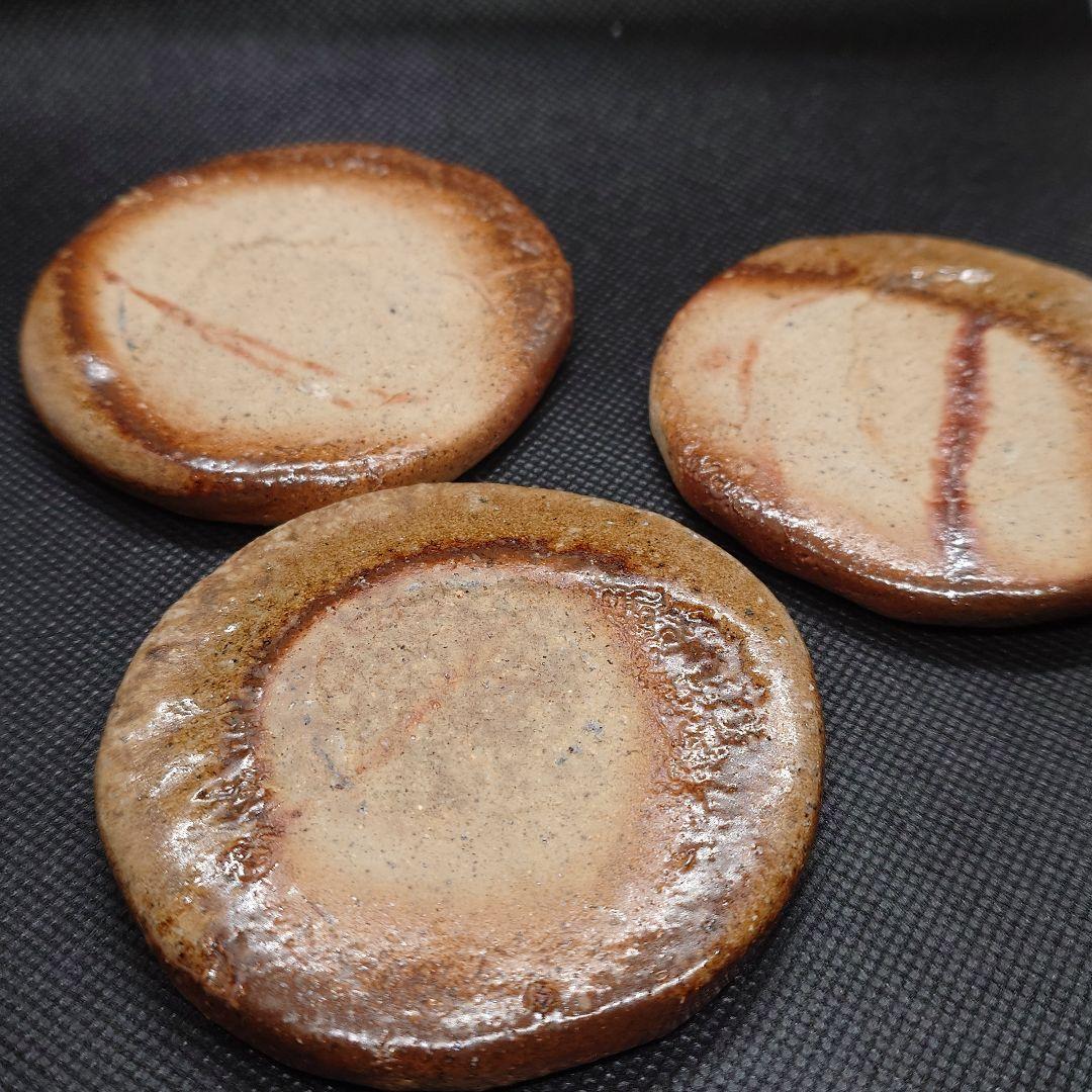 【2609】丸皿、コースターセット…備前焼