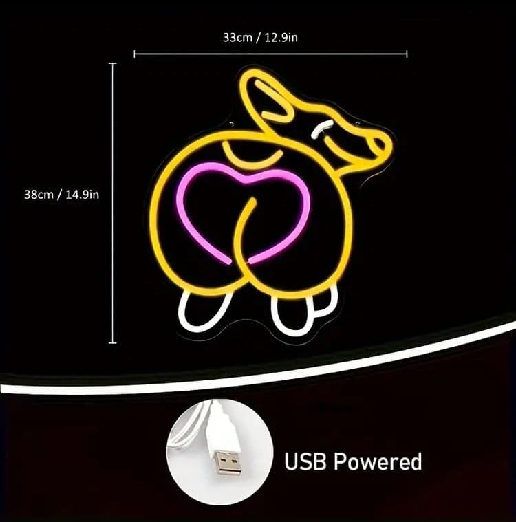 ネオンサイン コーギー ペット ネオンライト LED かわいい
