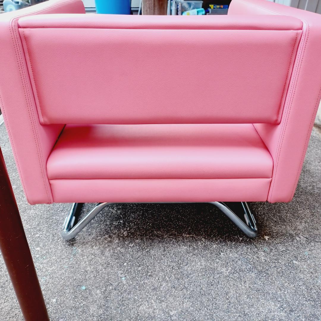 【BA-0264】SOGOKAGU　相合家具　1人掛けソファー　ピンク