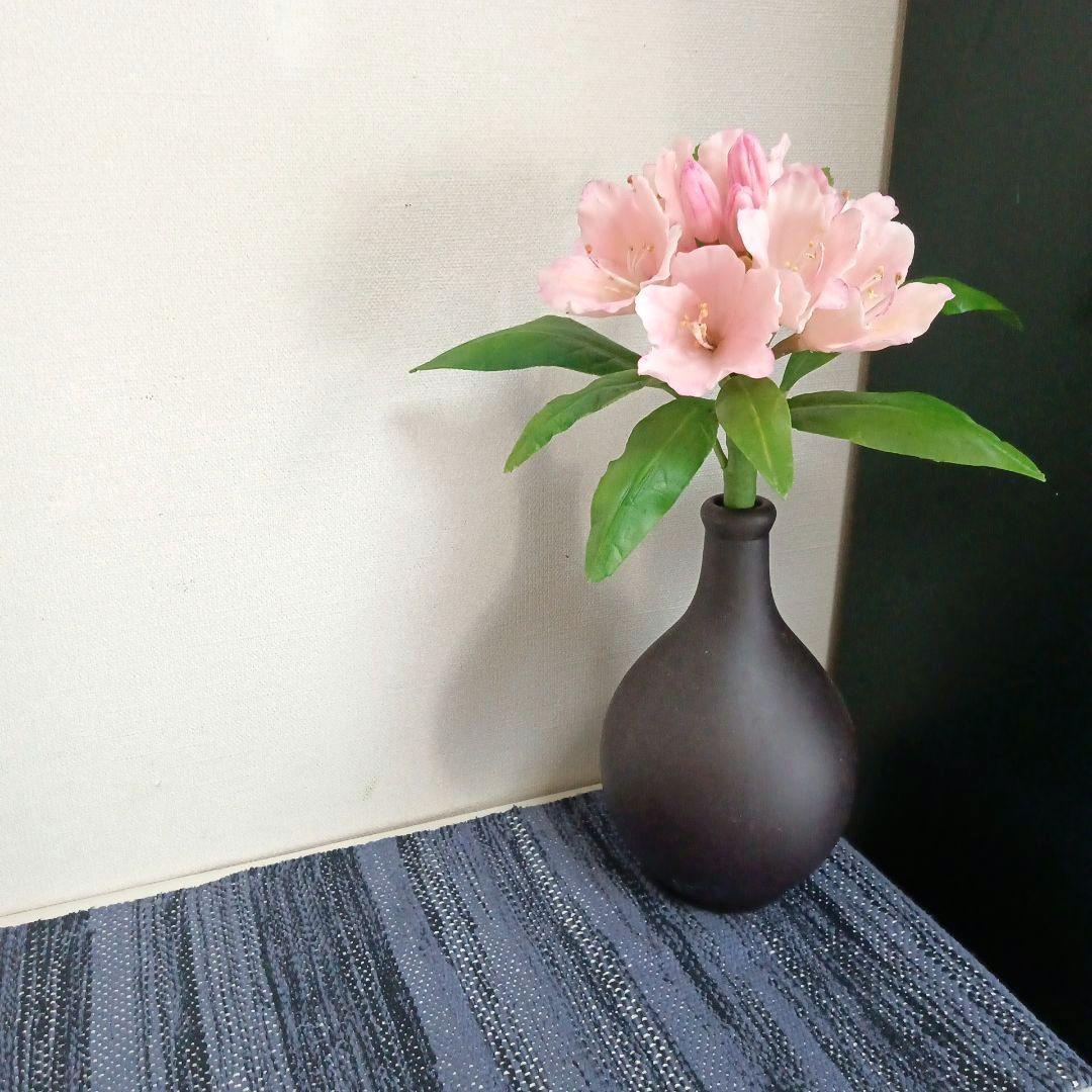 花器付き ピンク石楠花 クレイフラワー