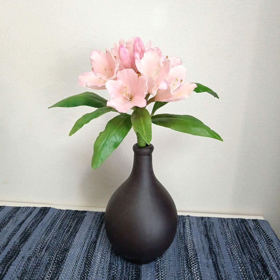 花器付き ピンク石楠花 クレイフラワー