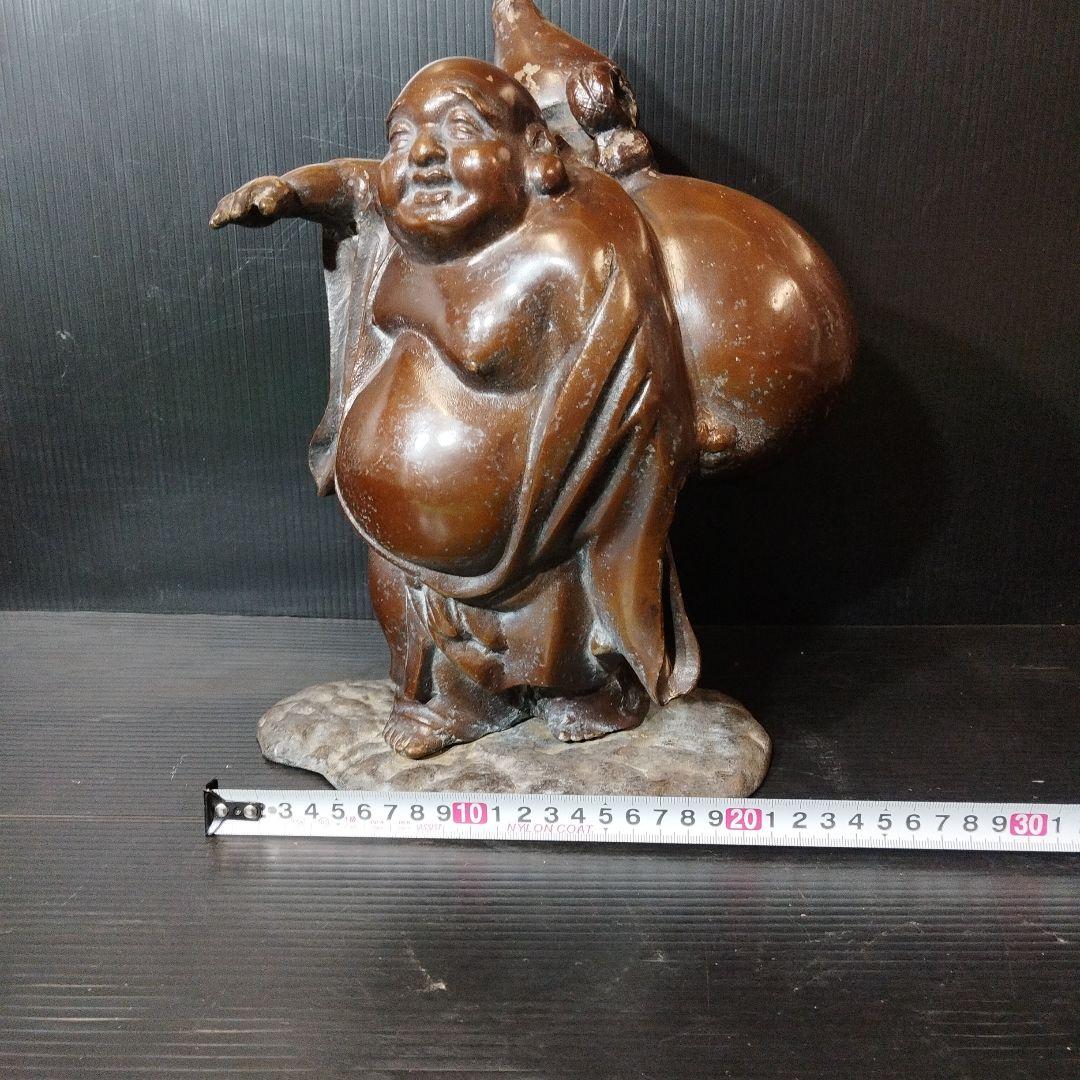 縁起物 福の神 ひょうたんを持つ布袋様 金属製 ✨ガハハ本舗お宝骨董市✨