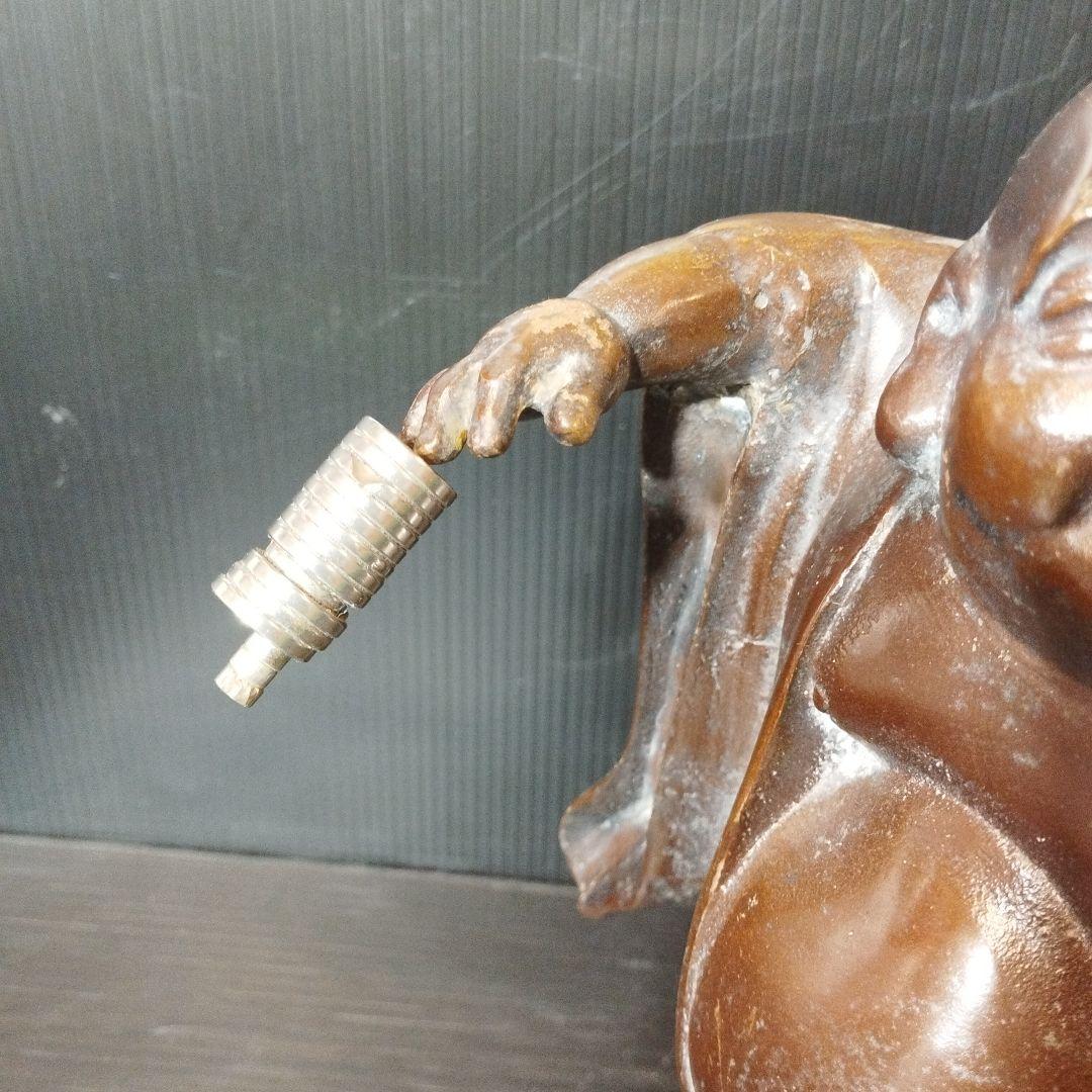 縁起物 福の神 ひょうたんを持つ布袋様 金属製 ✨ガハハ本舗お宝骨董市✨