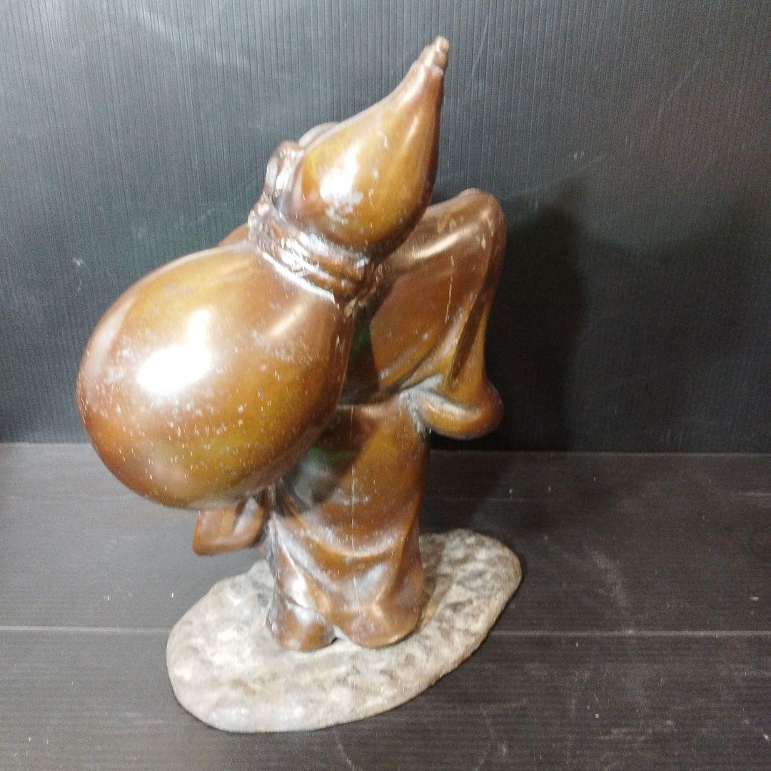 縁起物 福の神 ひょうたんを持つ布袋様 金属製 ✨ガハハ本舗お宝骨董市✨