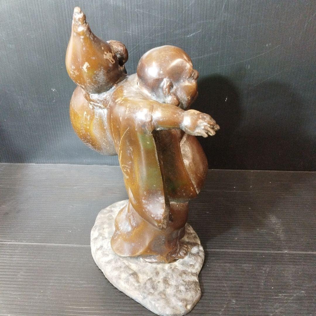 縁起物 福の神 ひょうたんを持つ布袋様 金属製 ✨ガハハ本舗お宝骨董市✨