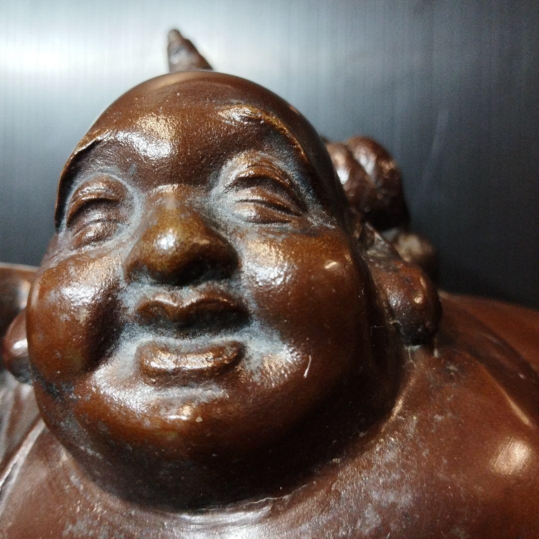 縁起物 福の神 ひょうたんを持つ布袋様 金属製 ✨ガハハ本舗お宝骨董市✨
