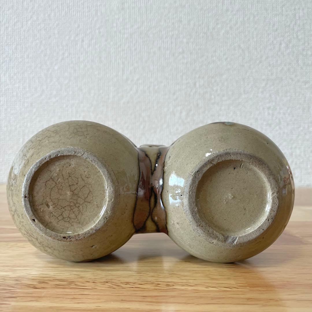 古作 益子焼 二種 薬味入れ 民藝 柿釉 青差 検）濱田庄司 BEAMS