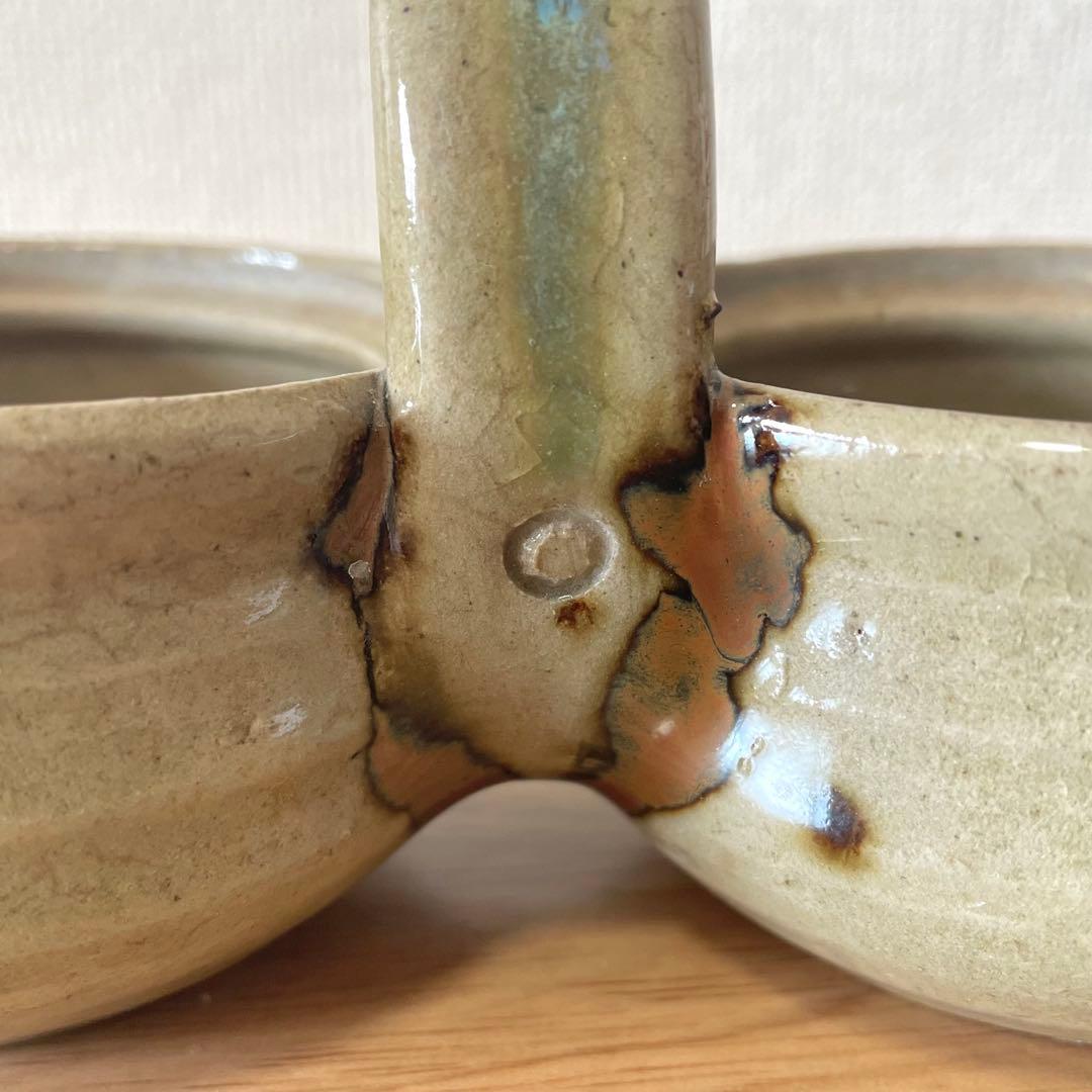 古作 益子焼 二種 薬味入れ 民藝 柿釉 青差 検）濱田庄司 BEAMS