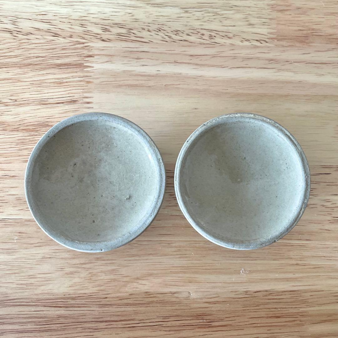 古作 益子焼 二種 薬味入れ 民藝 柿釉 青差 検）濱田庄司 BEAMS