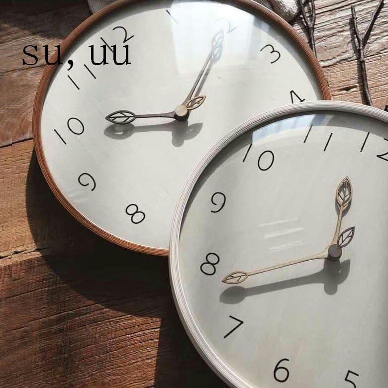 J掛け時計 ハンドメイド 300ウッド 木の葉 木製掛け時計 振り子時計Cv