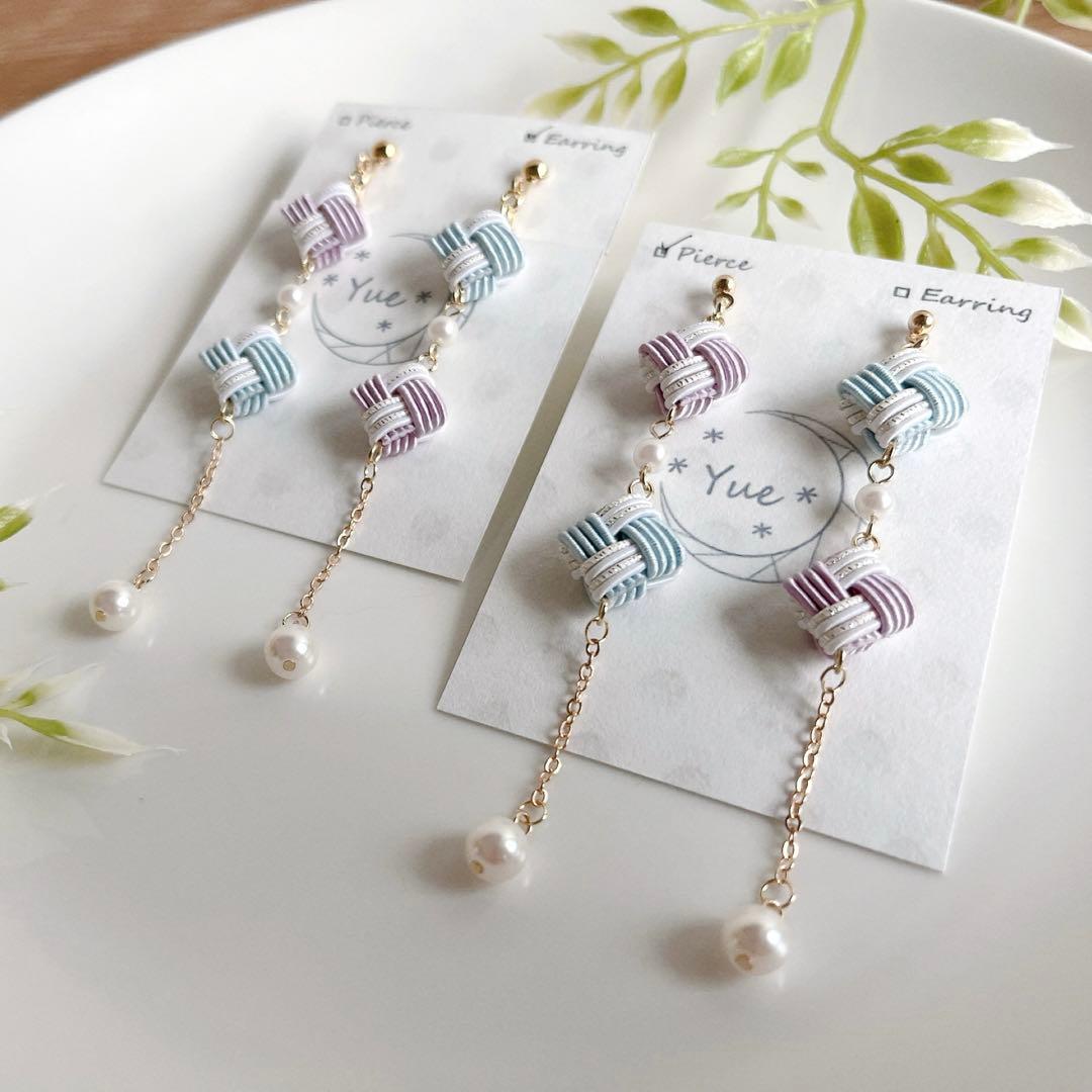 *四つ畳みのロングピアス*【No.328】