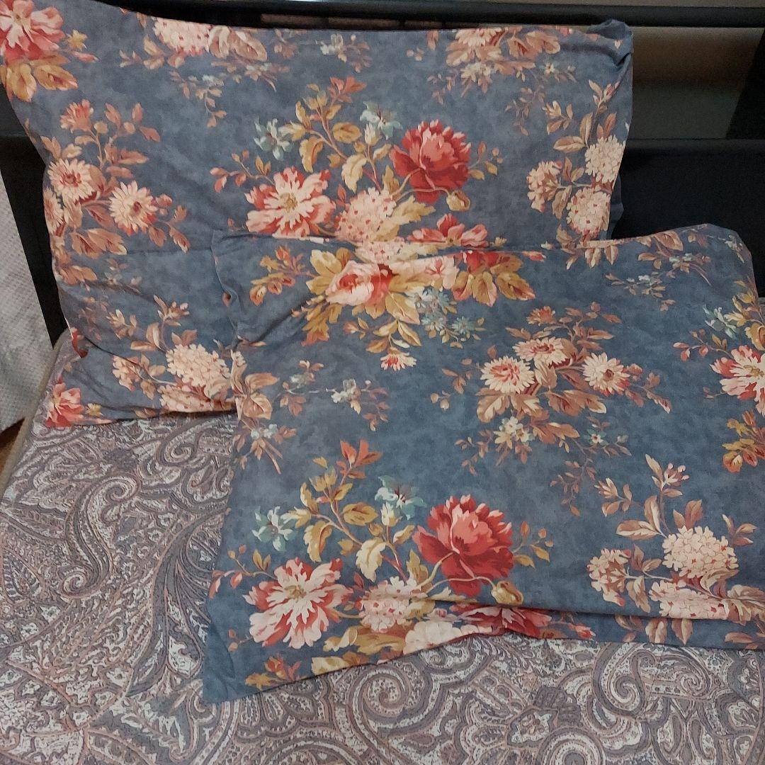 Ralph Lauren 花柄/ストライプ ベッドカバー&ピローケース　計３点