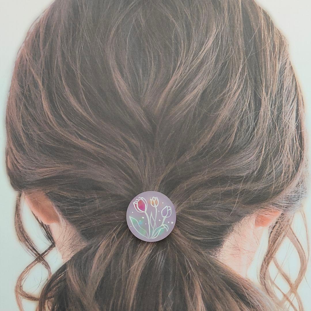 【773】ハンドメイド　レジン　ヘアゴム　ポニーフック