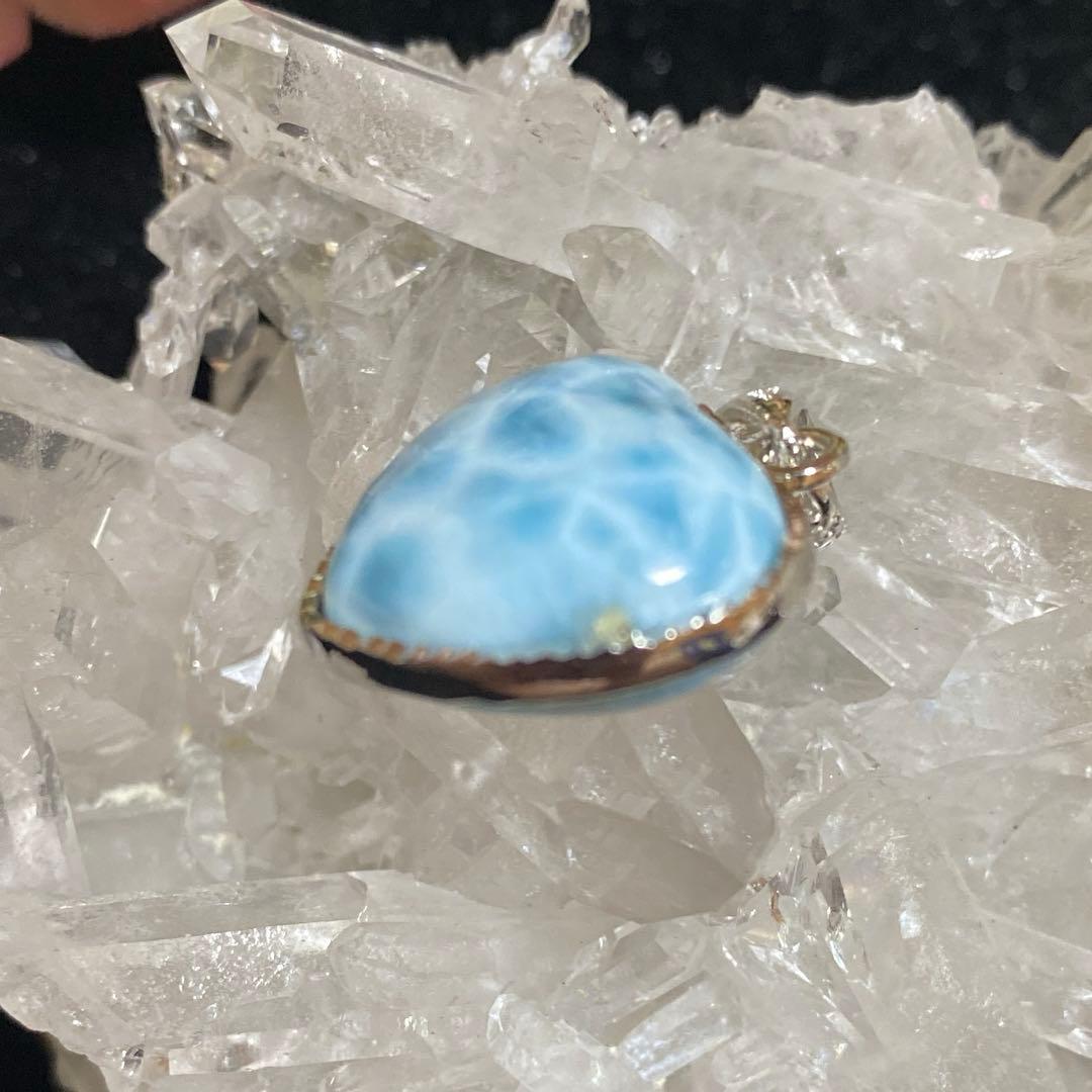 ハイクオリティ ラリマー ペンダントトップ ハート シルバー925