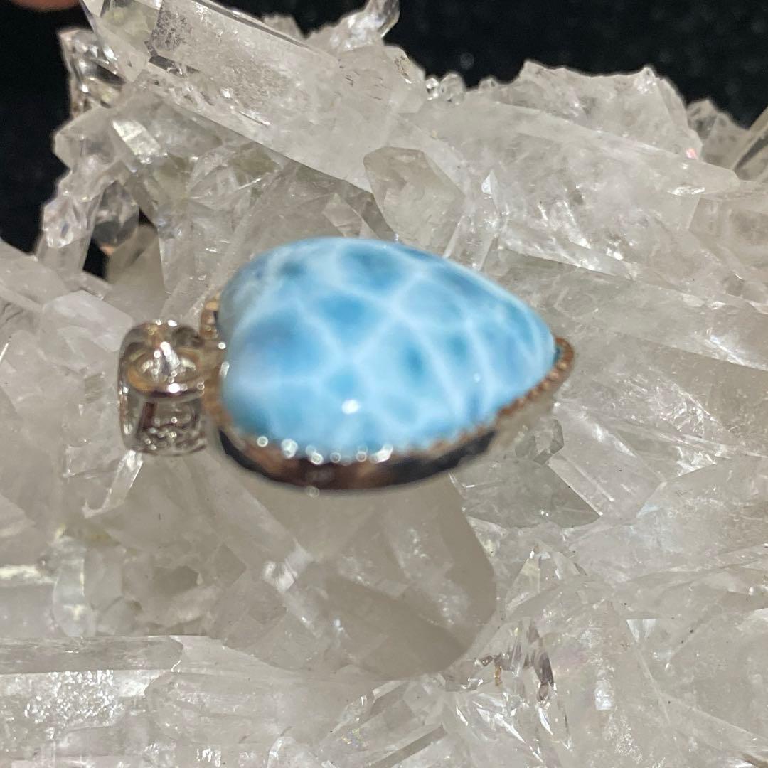 ハイクオリティ ラリマー ペンダントトップ ハート シルバー925