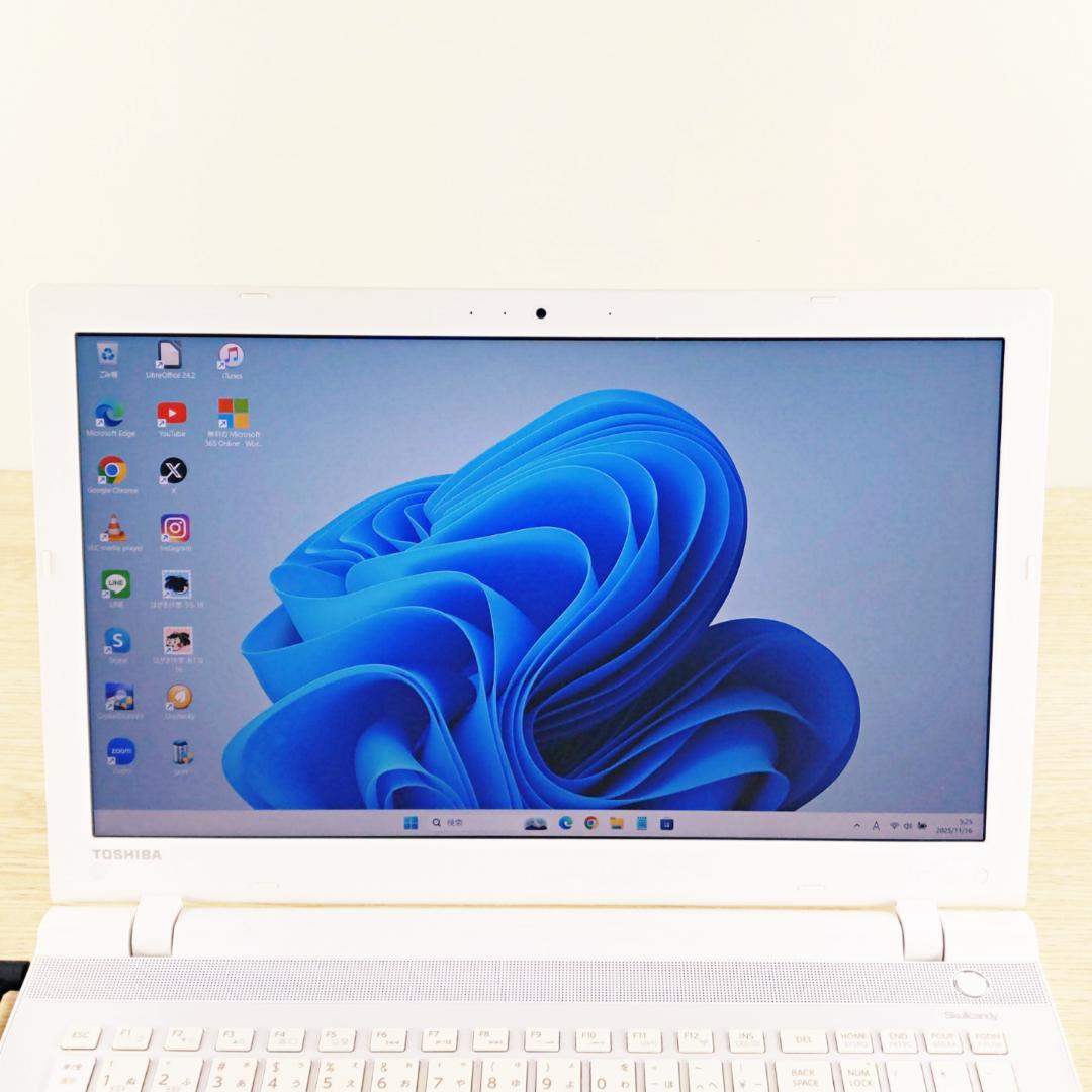 高速SSD！ Win11 東芝ノートパソコン メモリ8GB 設定済み カメラ付