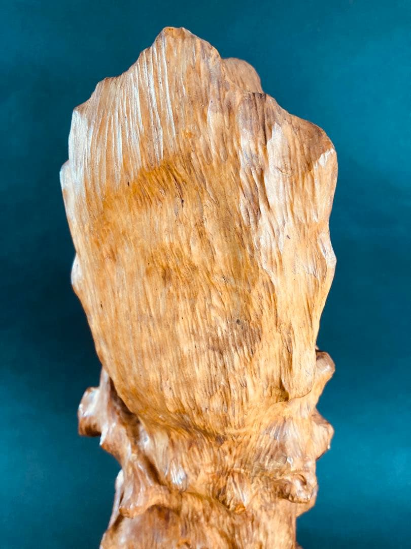 【天然木根】一刀彫　木彫り　観音菩薩　仏像　彫刻　骨董品