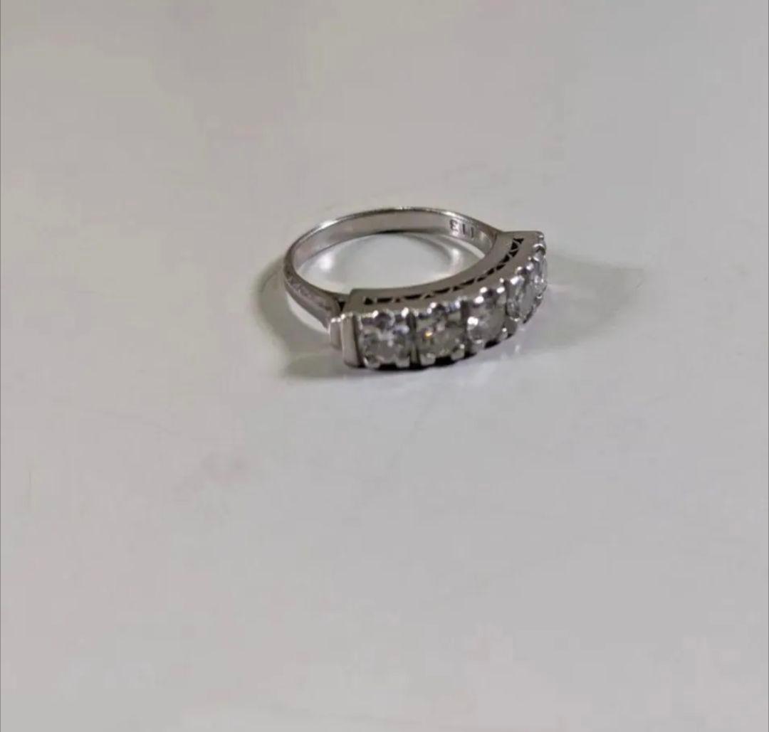 【国内鑑定済み】指輪　ヴィンテージ　ダイヤモンド　プラチナ　113