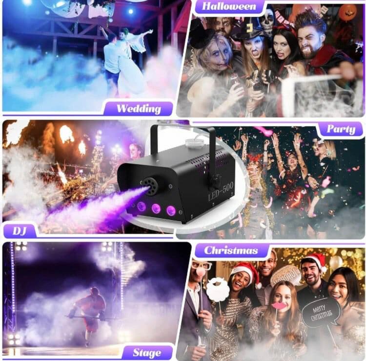 スモーク フォグ マシン 赤 緑 青 3色 リモコン 煙霧機 パーティー