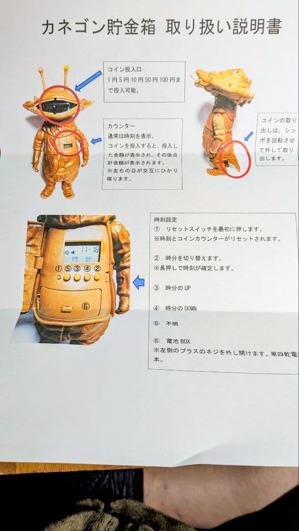 ❤️ウルトラQ怪獣「カネゴン」 貯金箱カウンターバンク❤️1818