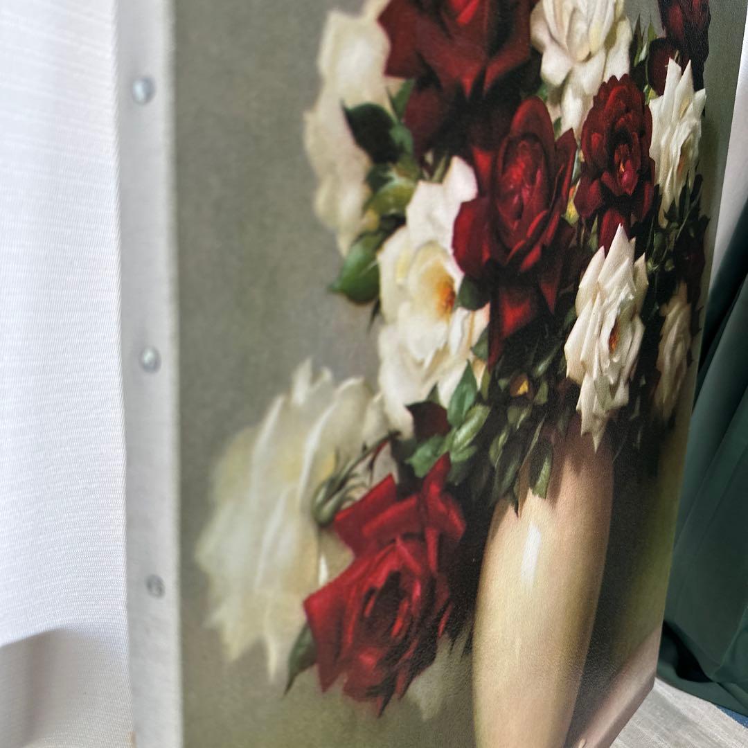 名画　ラブリラー 赤いバラと白いバラ　AＣＰ大型絵画　美術品　静物画インテリア