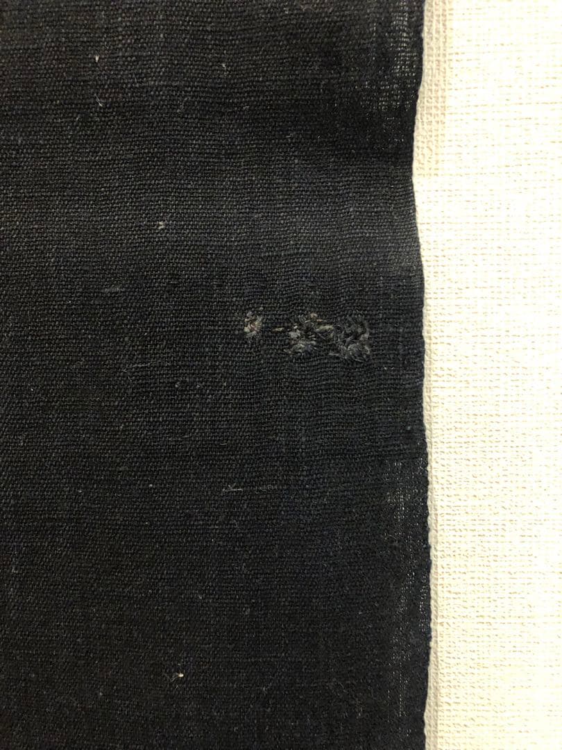 藍染筒描き三巾加賀のれん時代物木綿古布　ソ-217