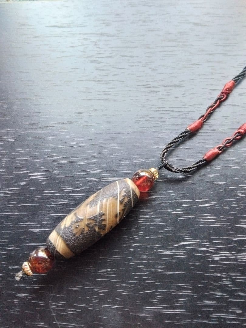 天珠❇火供養天珠❀五爪龍神天珠❀皇帝龍神天珠❀天珠ペンダントネックレスジ－ビ－ズ