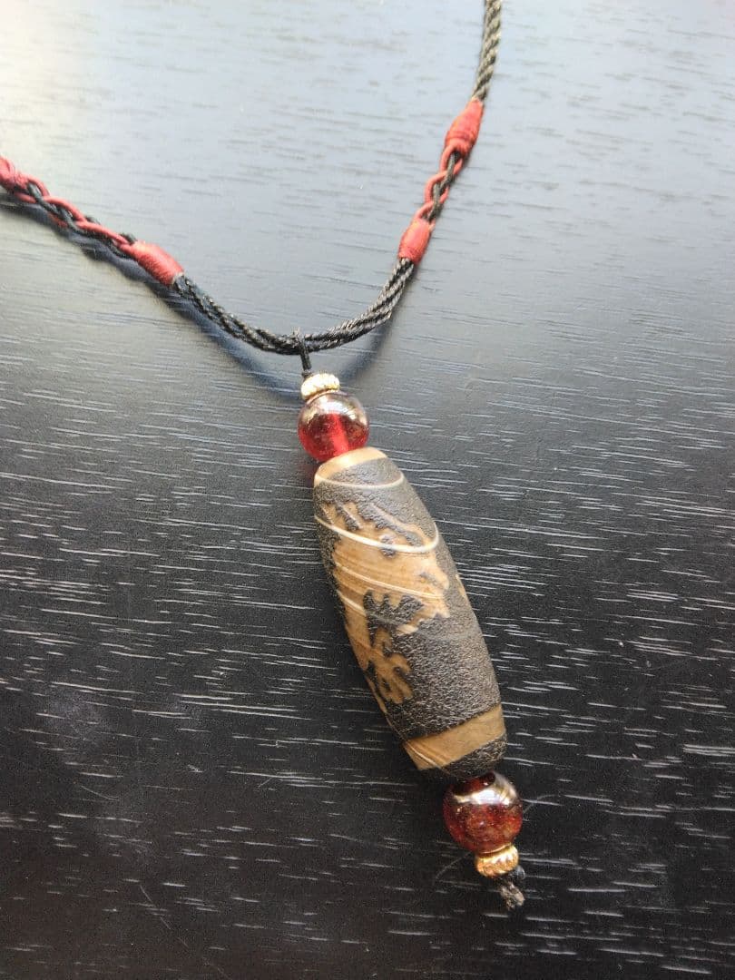 天珠❇火供養天珠❀五爪龍神天珠❀皇帝龍神天珠❀天珠ペンダントネックレスジ－ビ－ズ