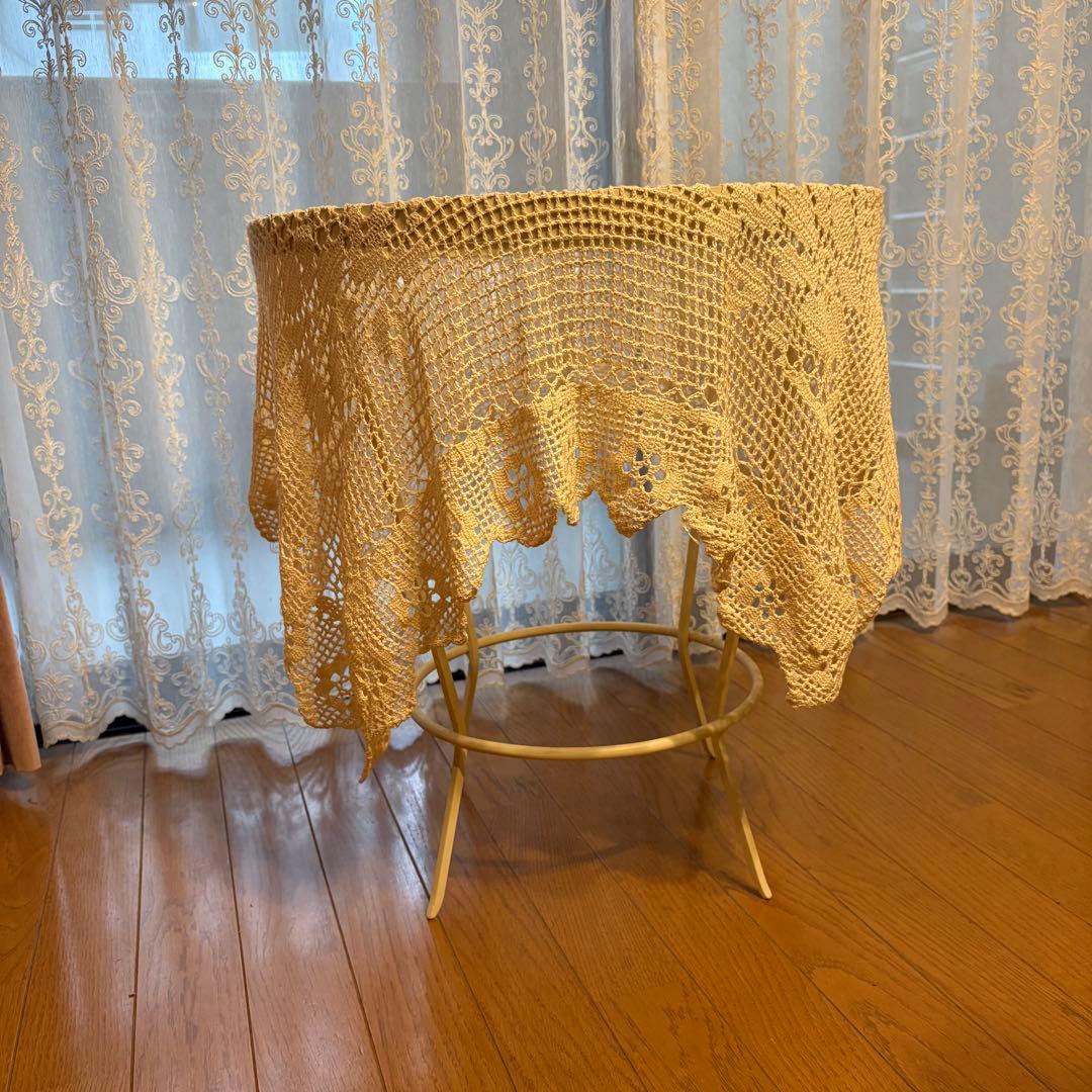 アイアン製 丸テーブル （ガラス天板）