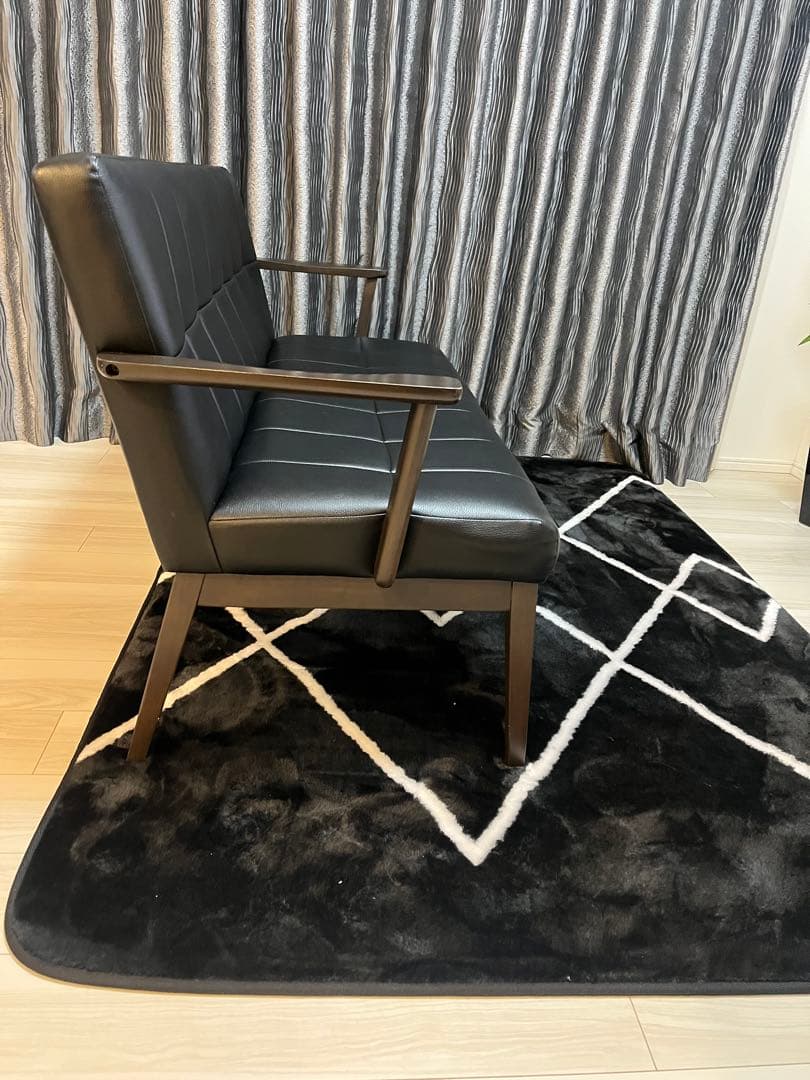 し*う様 黒×ダークブラウン　ソファー　ベンチ　おしゃれ　リビング　インテリア