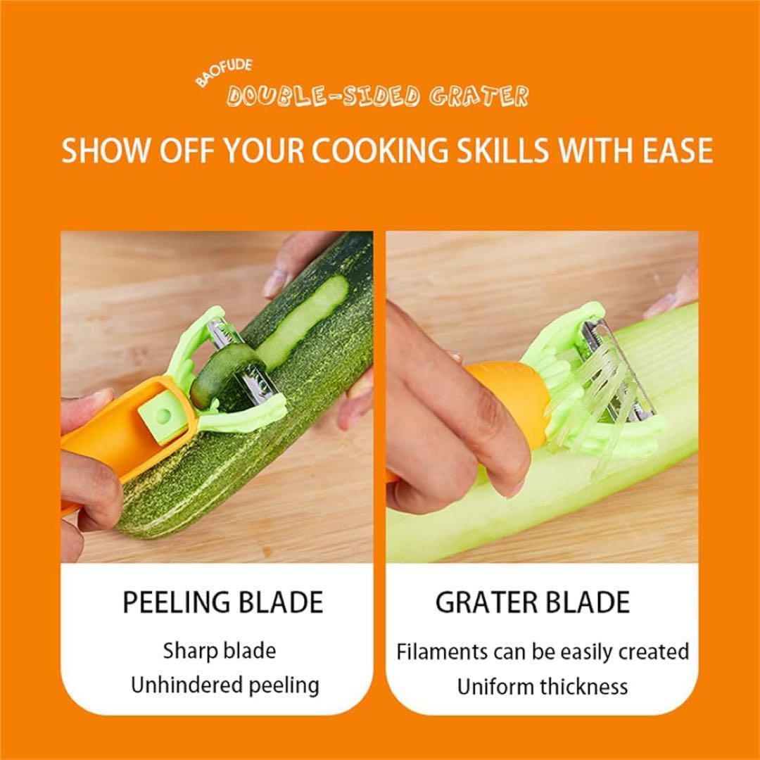 人参型　7イン1ボトルオープナー、ピーラーとおろし金付き キッチングッズ