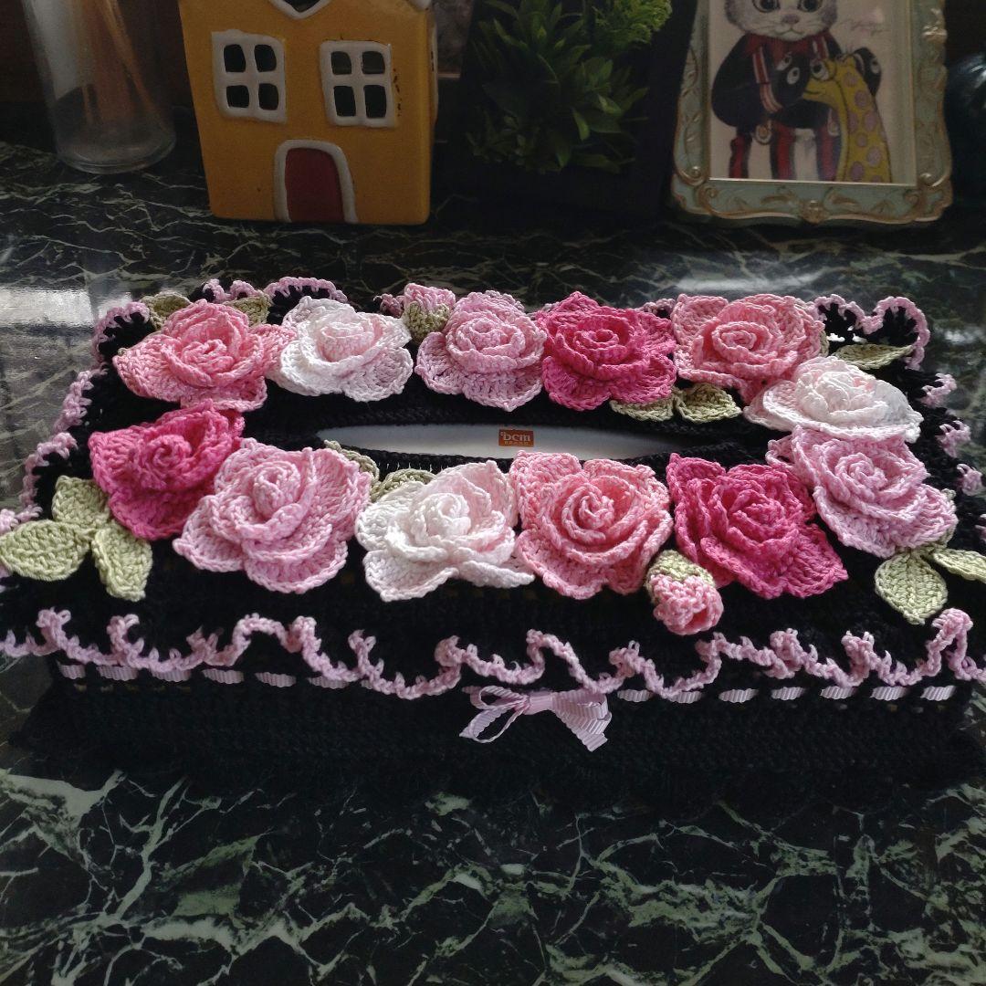 MOH様ティッシュボックスカバーかぎ編みインテリア生活道具レース編みドイリー