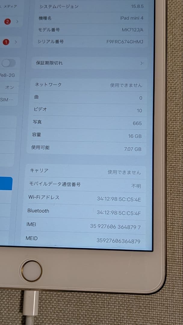 iPad mini4 16GB WiFi+Cellular ゴールド