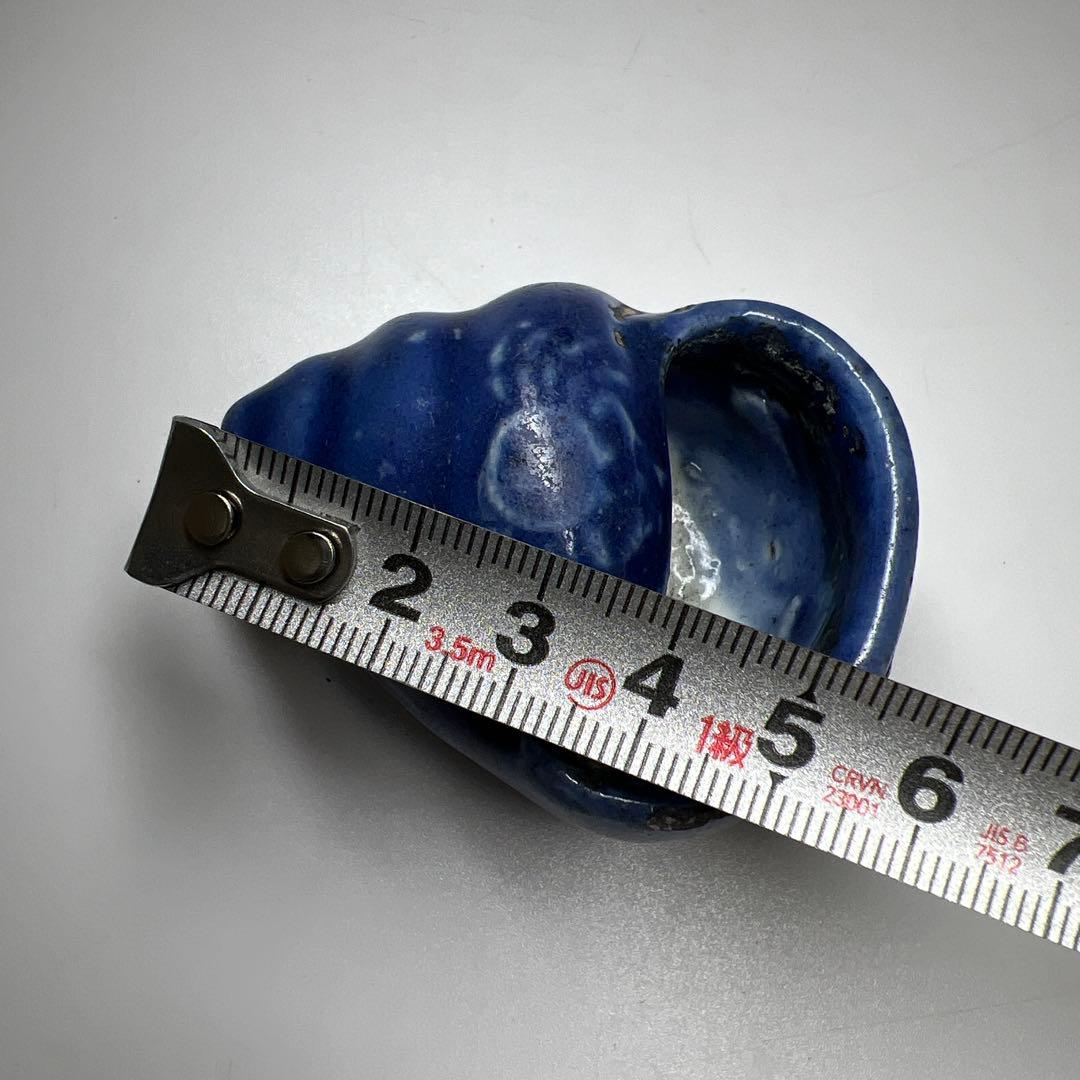 中国清時代　サザエ文水孟　幅約6㎝　東Y8-0402☆2Fトヒチ